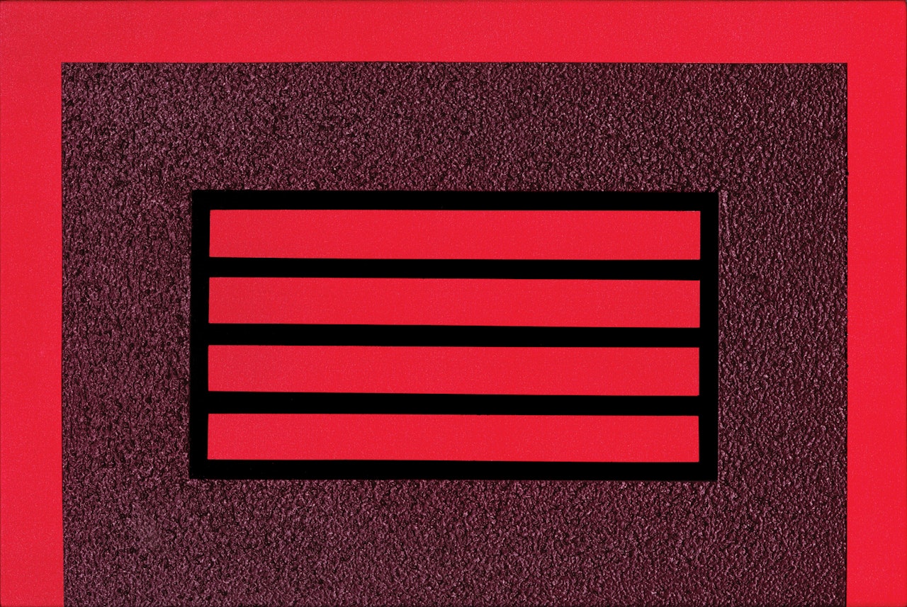 Red Horizontal Prison by Peter Halley