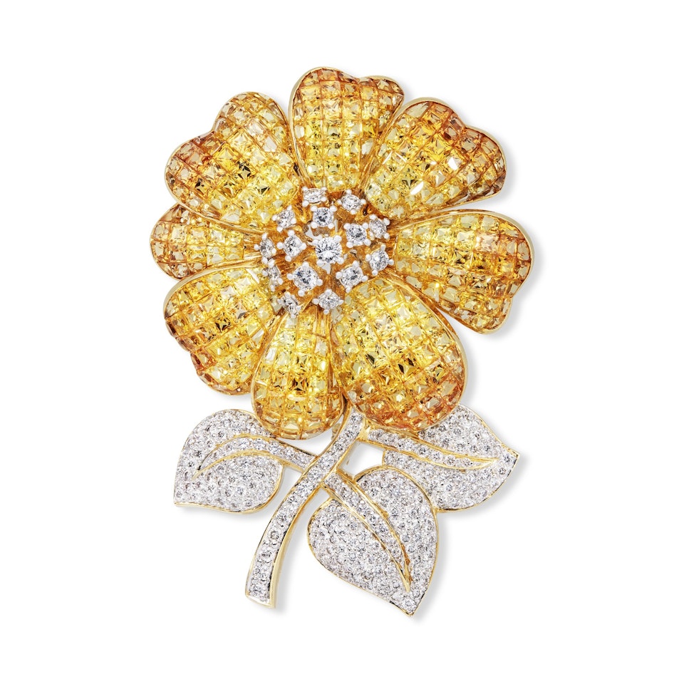 Briona Sapphire Brooch by Anonymous