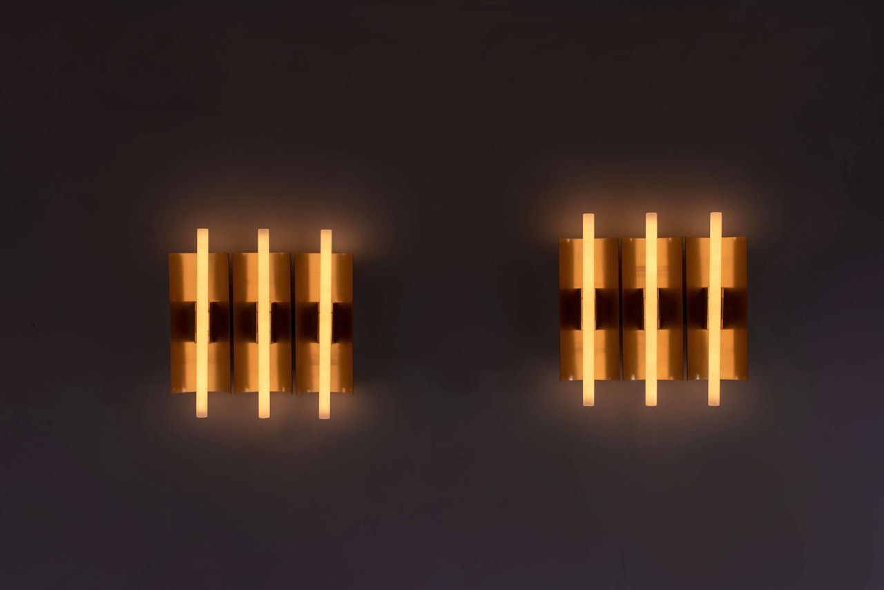 Paire d'appliques à trois lumières by Gio Ponti