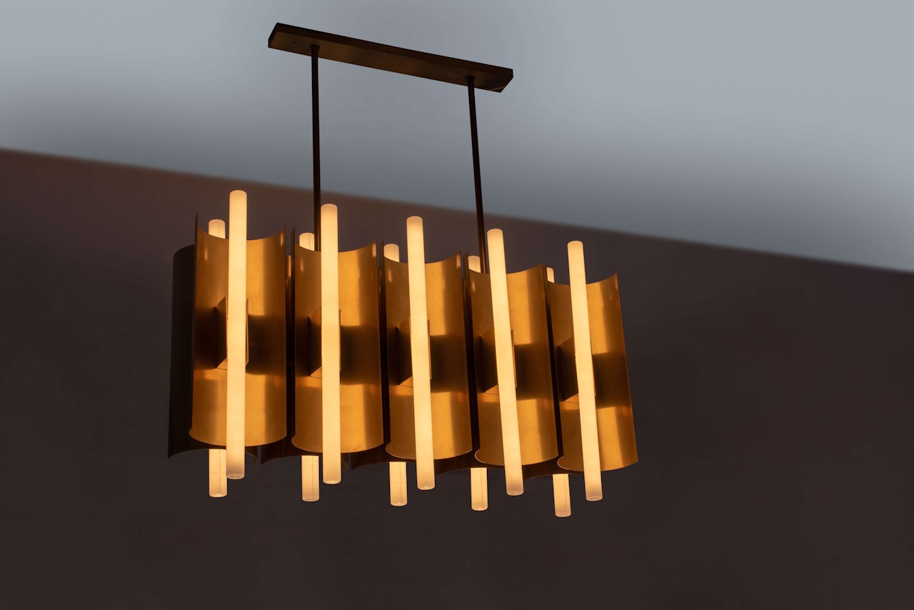 Suspension à dix lumières by Gio Ponti