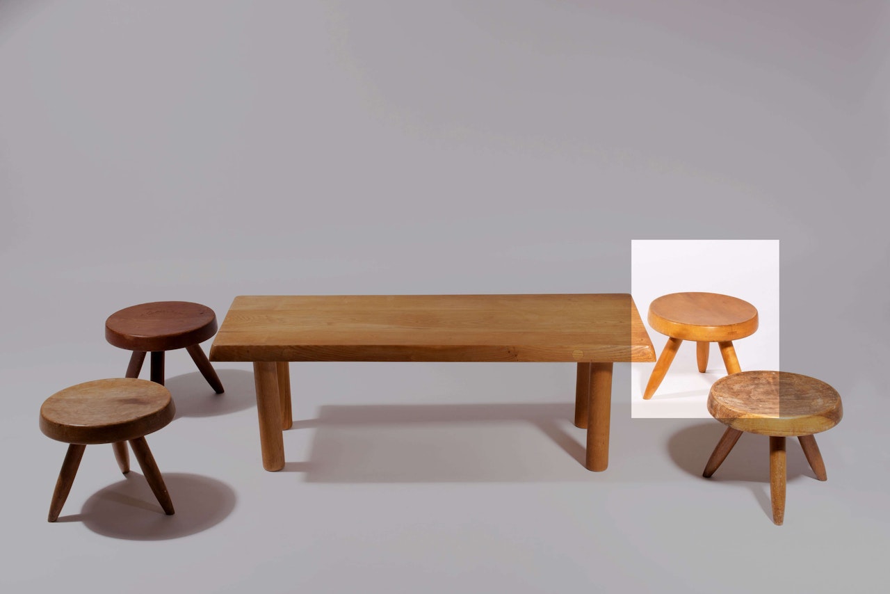 Tabouret bas dit «Berger» by Charlotte Perriand