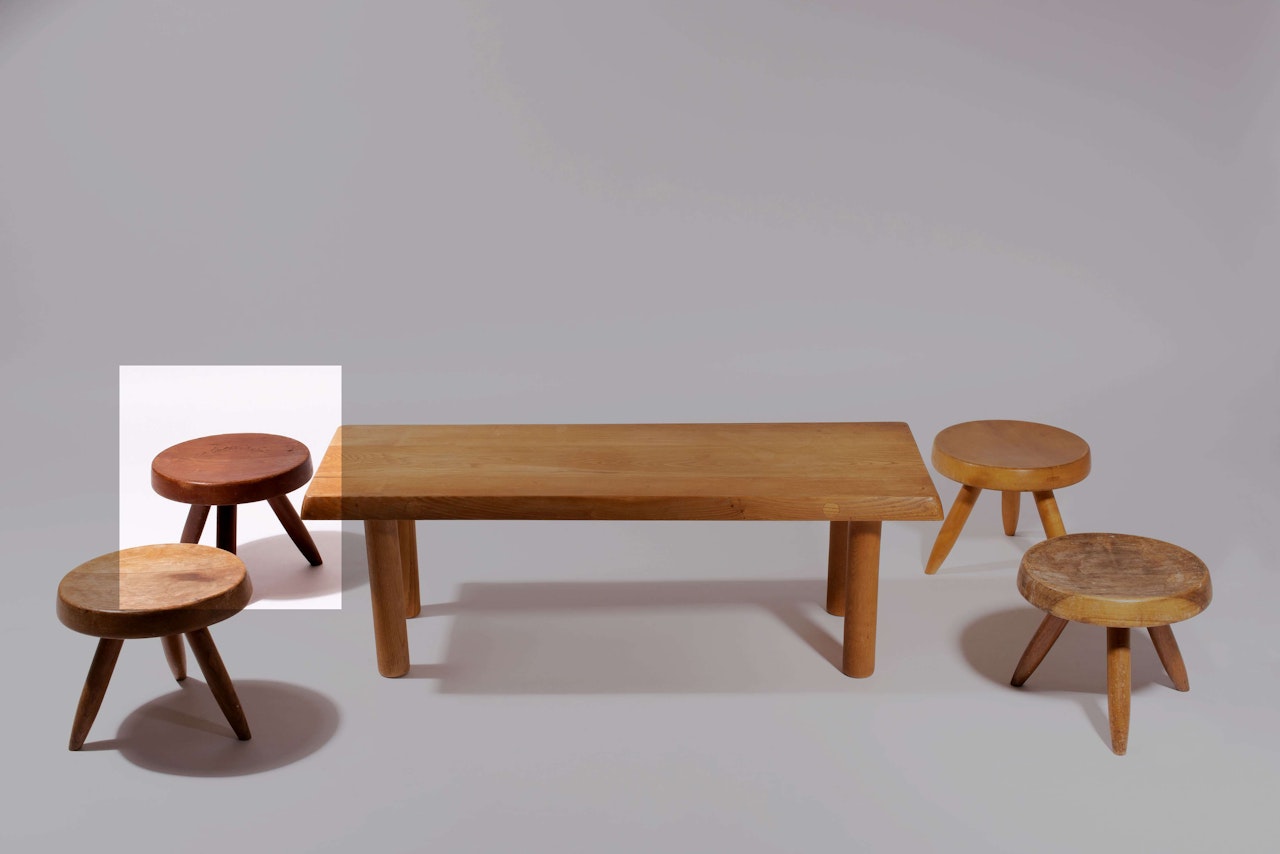 Tabouret bas dit «Berger» by Charlotte Perriand