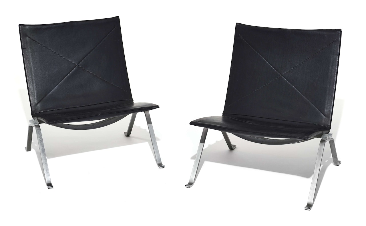 Paire de chauffeuses mod. PK 22 by Poul Kjaerholm