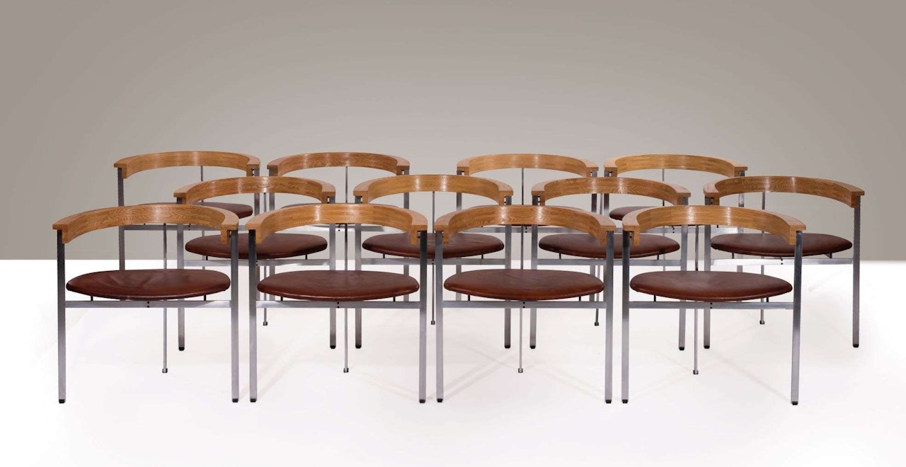 Suite de six fauteuils mod. PK11 by Poul Kjaerholm