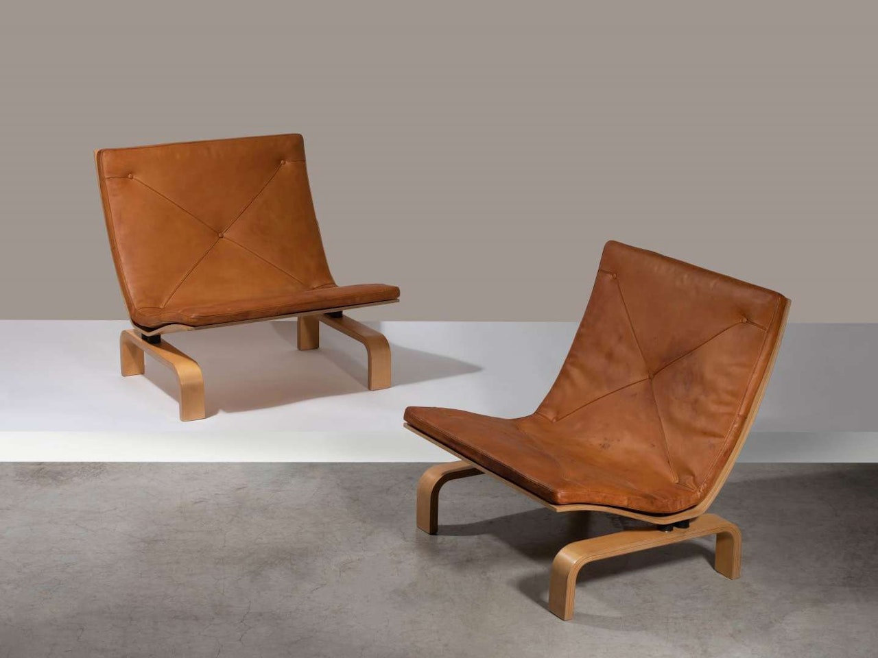 Paire de chauffeuses mod. PK27 by Poul Kjaerholm