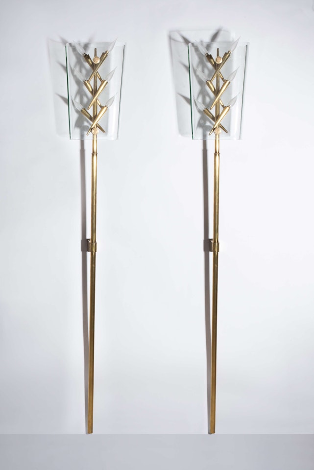Paire de lampes torchères à huit lumières by Max Ingrand
