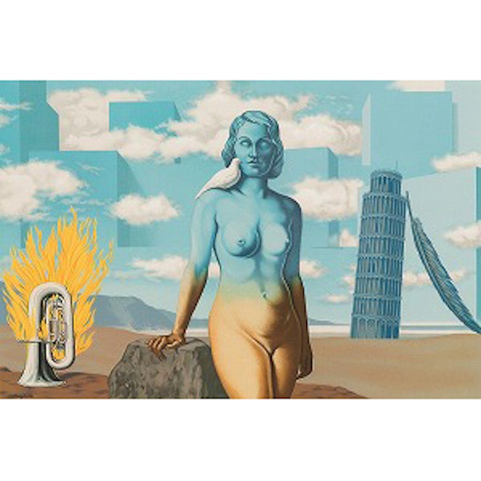 Un bombardon libère son bouquet de flammes by René Magritte