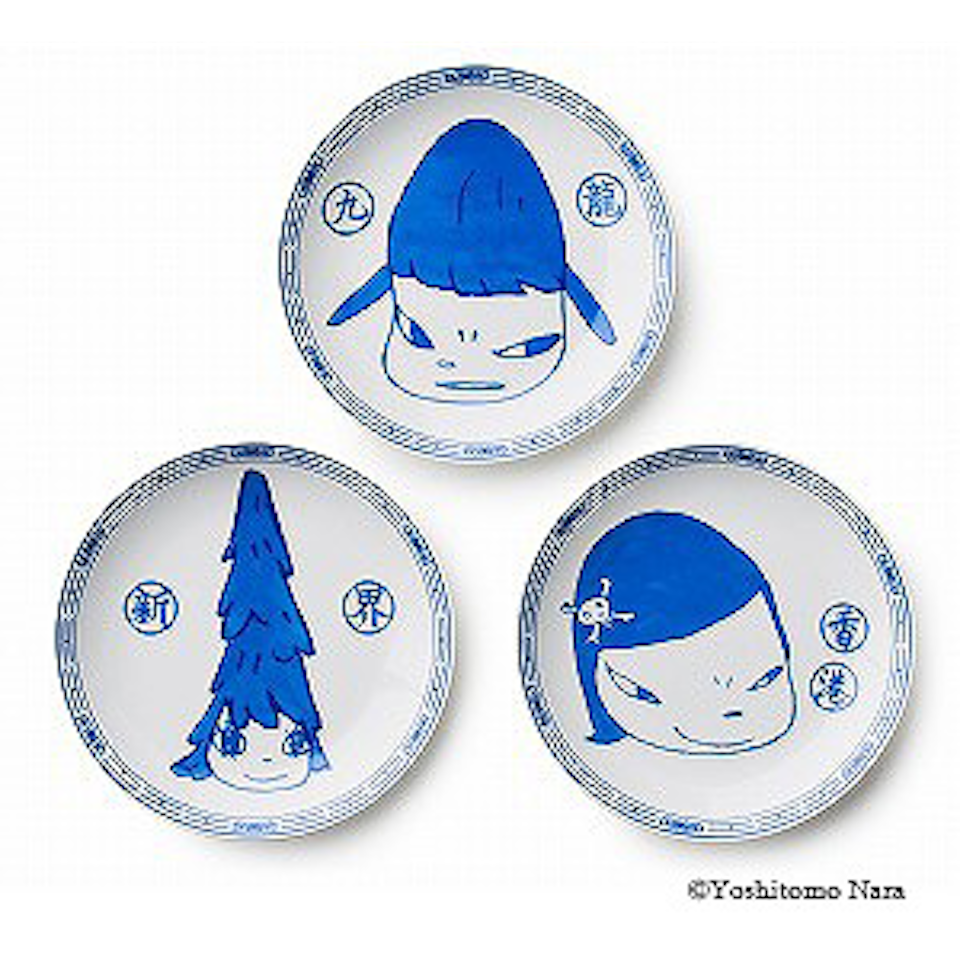 Ceramic dish set by Yoshitomo Nara