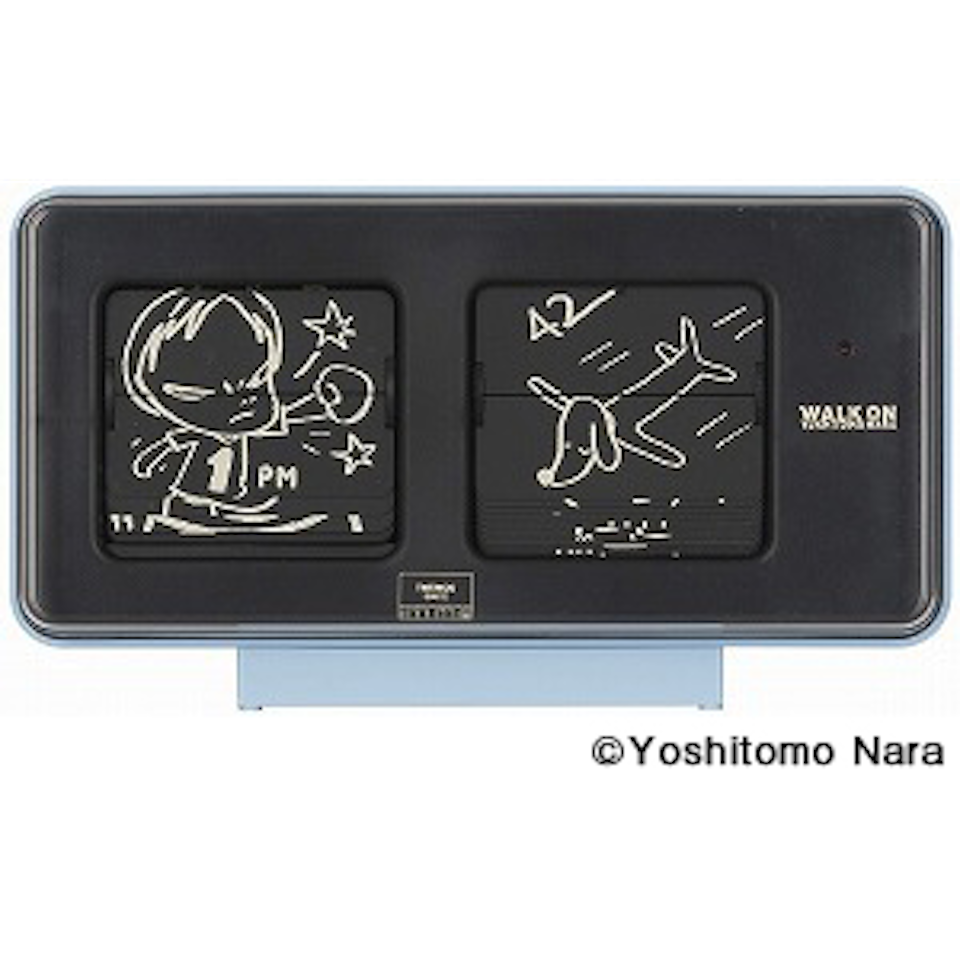 Walk on clock (Blue) by Yoshitomo Nara