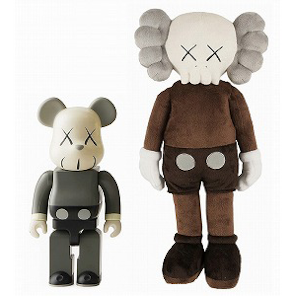 1. KAWS BE@RBRICK 400%／2. COMPANION PLUSH DOLL "CLEAN SLATE" by Kaws