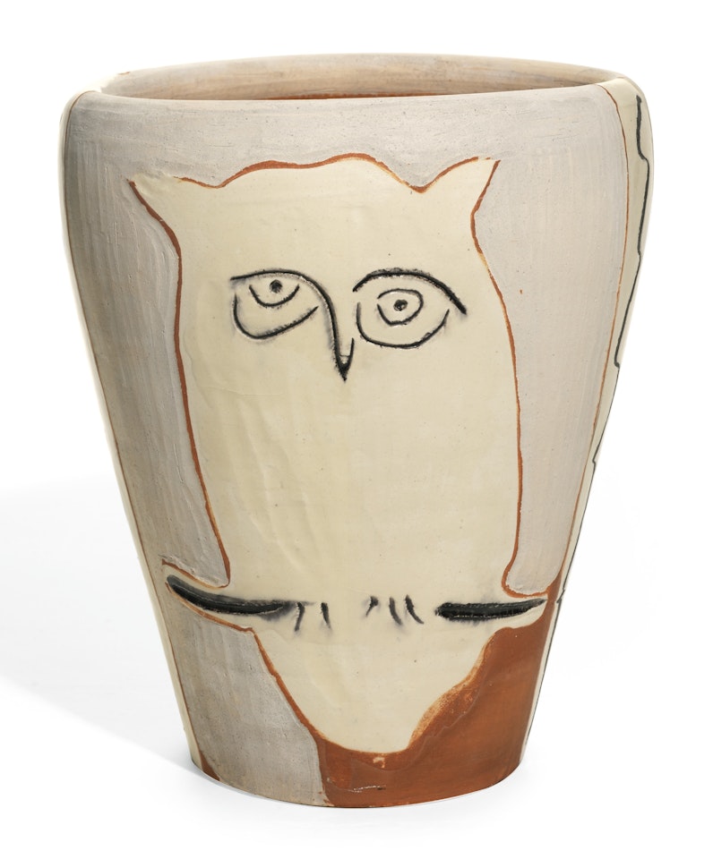 VISAGE ET HIBOU (A. R. 407)<br/> by Pablo Picasso