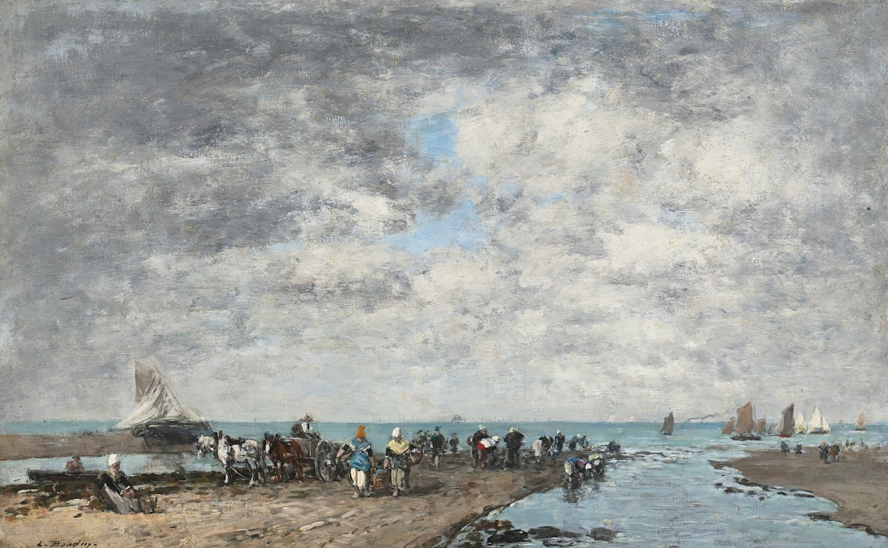 TROUVILLE, MARÉE BASSE by Eugène Boudin