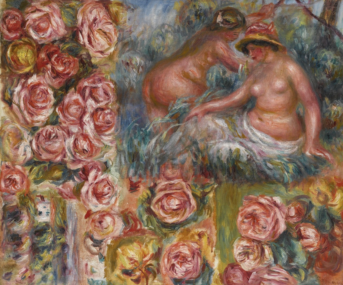ÉTUDE DE NUS ET DE FLEURS  by Pierre-Auguste Renoir