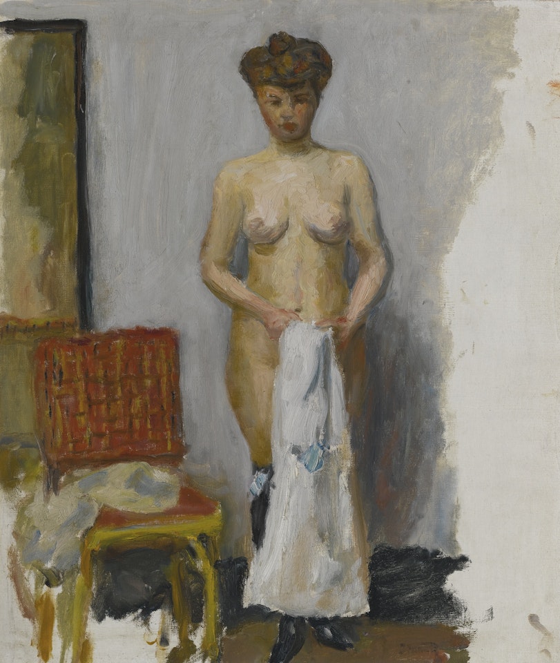NU, CHAISE ROUGE by Pierre Bonnard