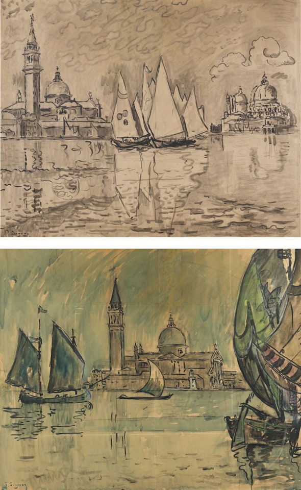 VENISE, MATIN (RECTO); ÉTUDE POUR VENISE, SAINT-GEORGES (VERSO) by Paul Signac
