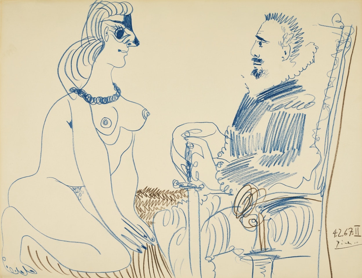 FEMME ET MOUSQUETAIRE by Pablo Picasso