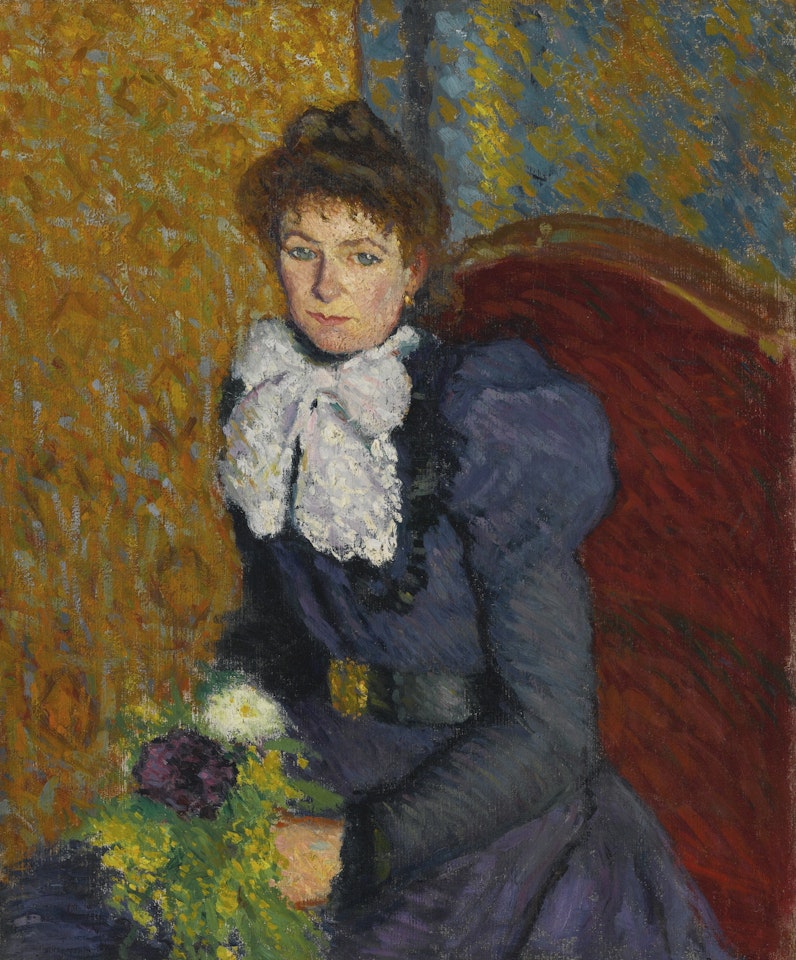 PORTRAIT DE LA MÈRE DE L'ARTISTE AU BOUQUET by Albert Marquet