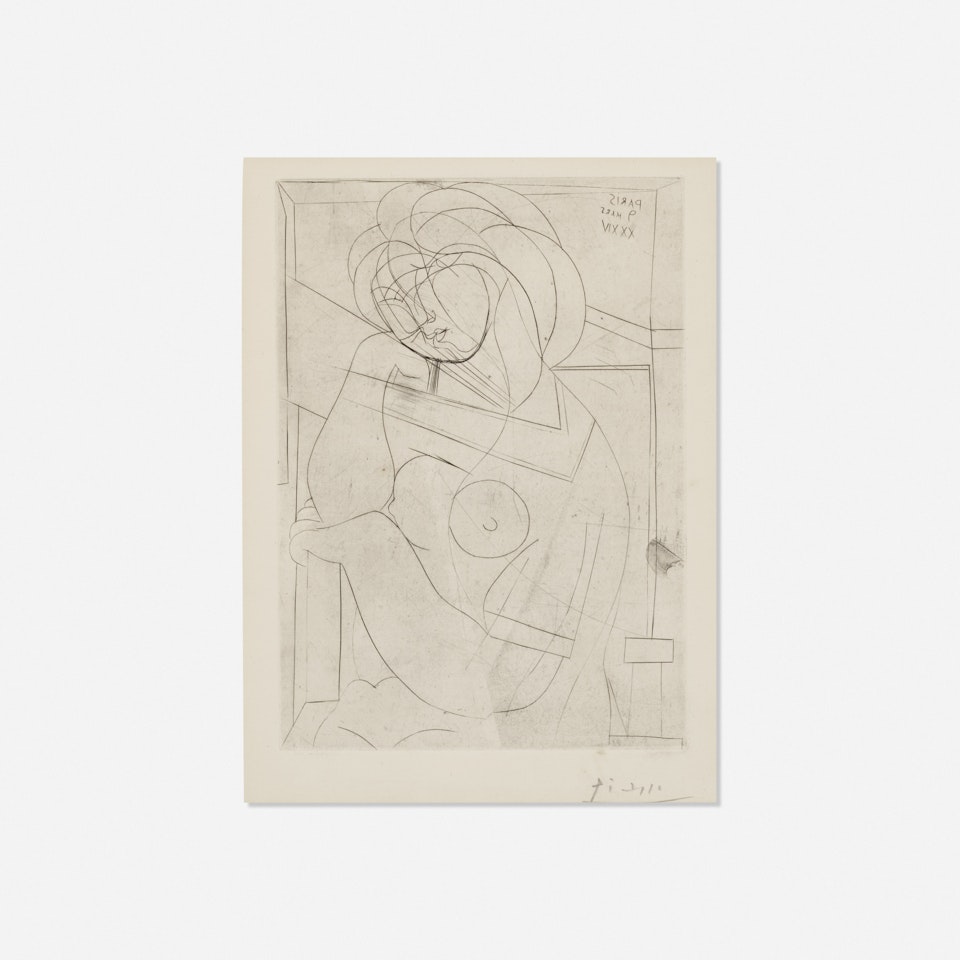 Femme nue assise, la Tête appuyée sur la Main from La Suite Vollard by Pablo Picasso