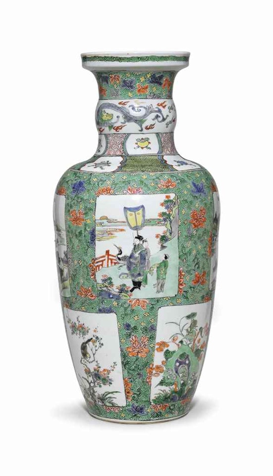 A FAMILLE VERTE OVOID VASE by Anonymous