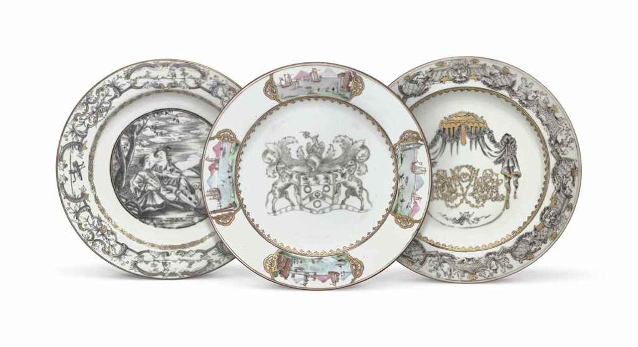 THREE GRISAILLE PLATES by Anonymous