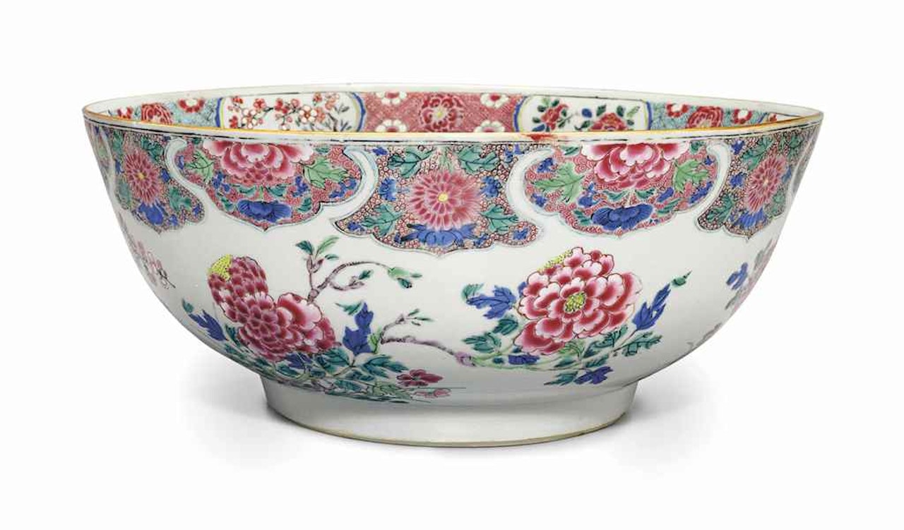 A FAMILLE ROSE PUNCHBOWL by Anonymous
