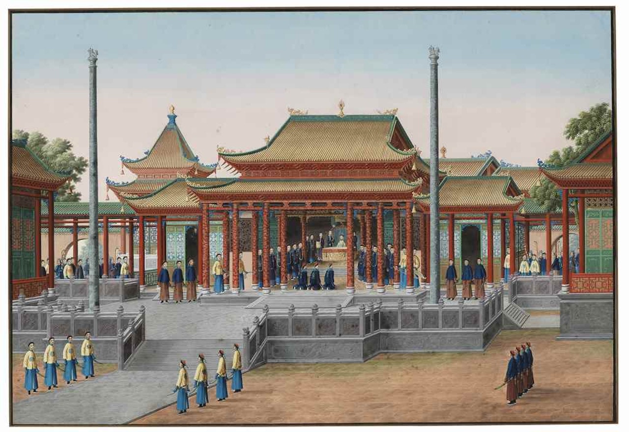 IMPERIAL AUDIENCES, A LARGE PAIR by Chinese School
