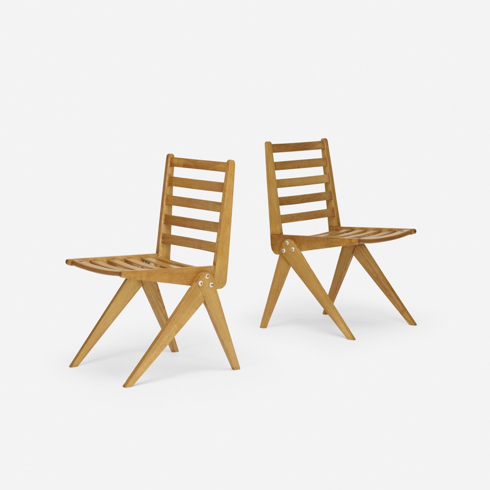 Compas chairs, pair by Pierre Jeanneret