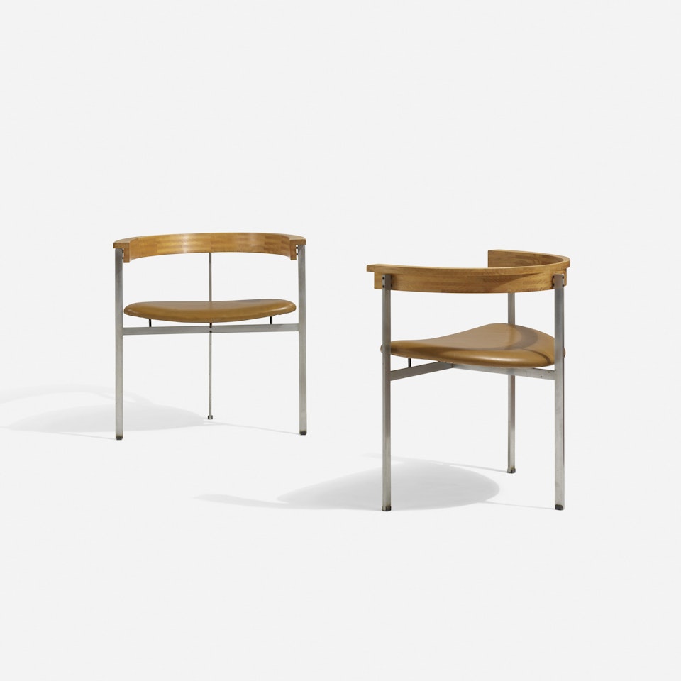 PK 11 chairs, pair by Poul Kjaerholm