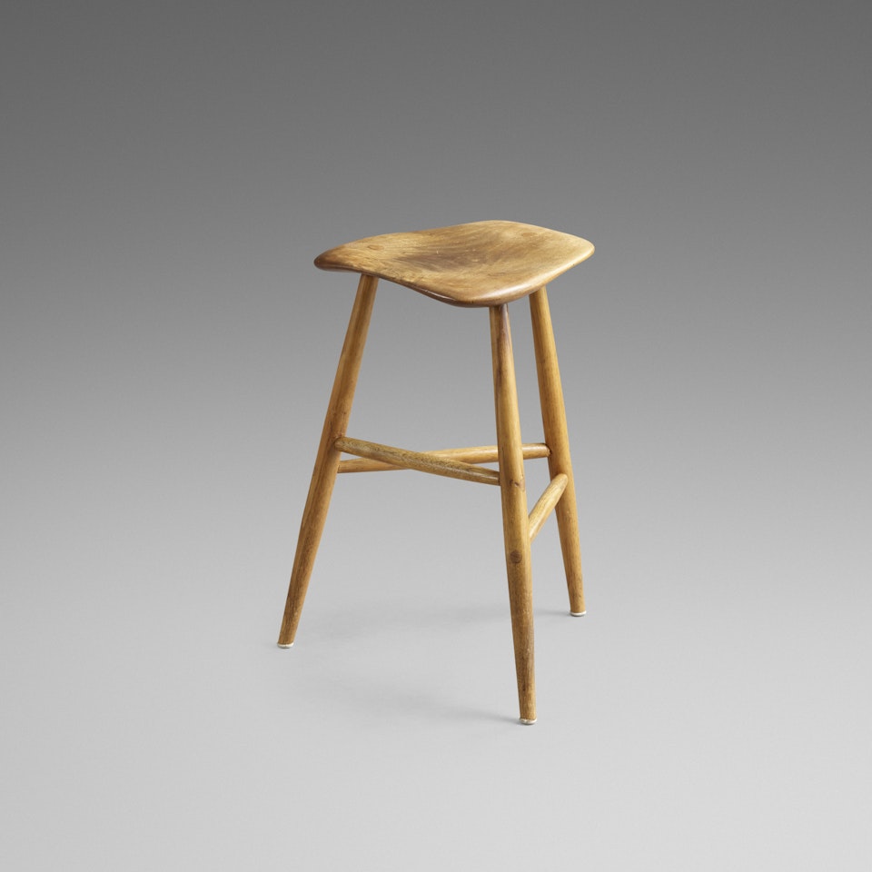 three-legged stool for Lawrence and Alice Seiver by Wharton Esherick