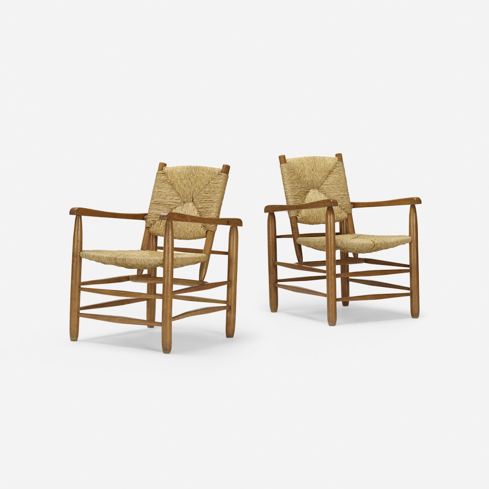 armchairs, pair by Charlotte Perriand
