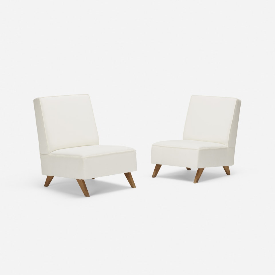 Rare pair of lounge chairs from the High Court, Chandigarh by Pierre Jeanneret