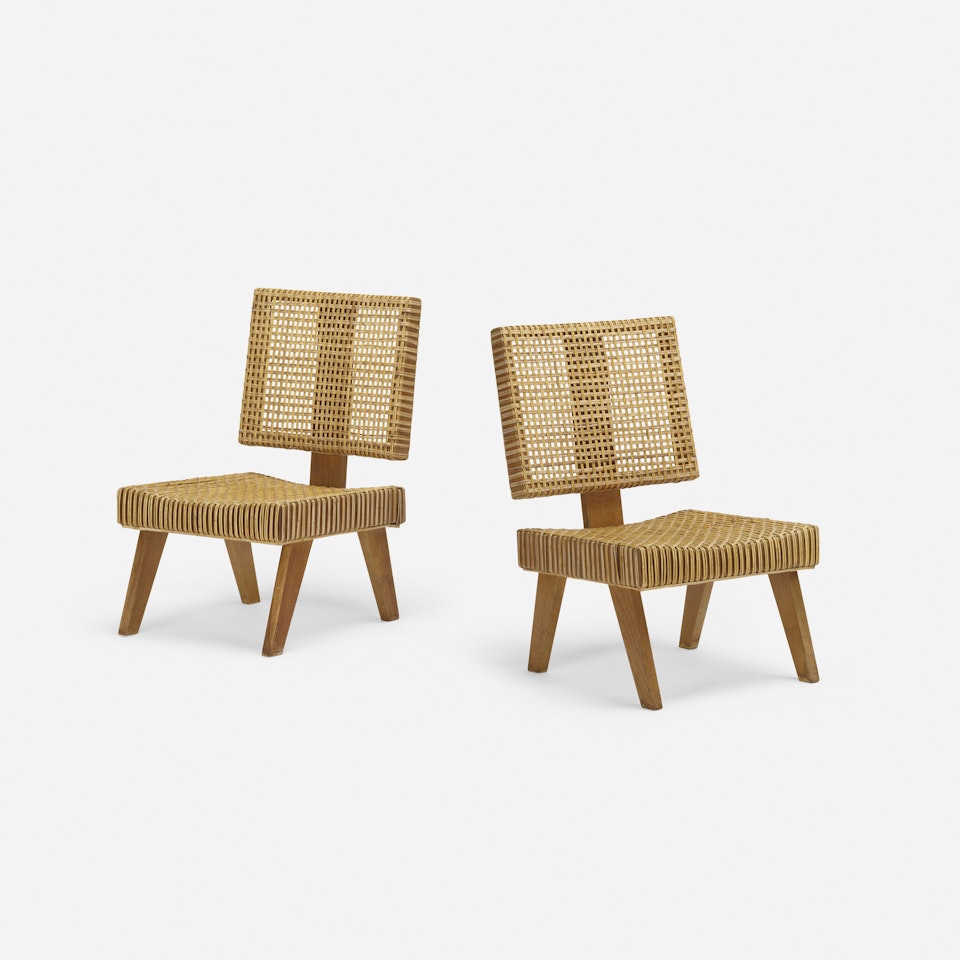 Rare lounge chairs, pair by Pierre Jeanneret