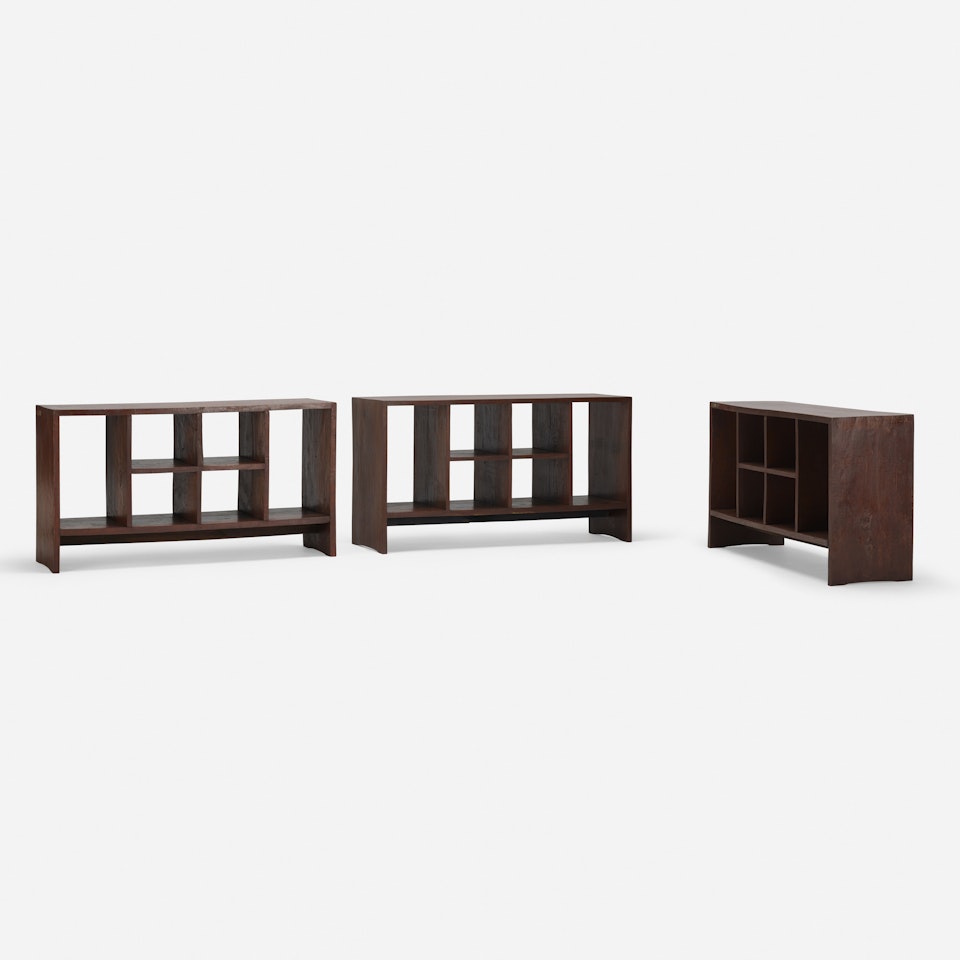 set of three file racks from the Administrative Buildings, Chandigarh by Pierre Jeanneret