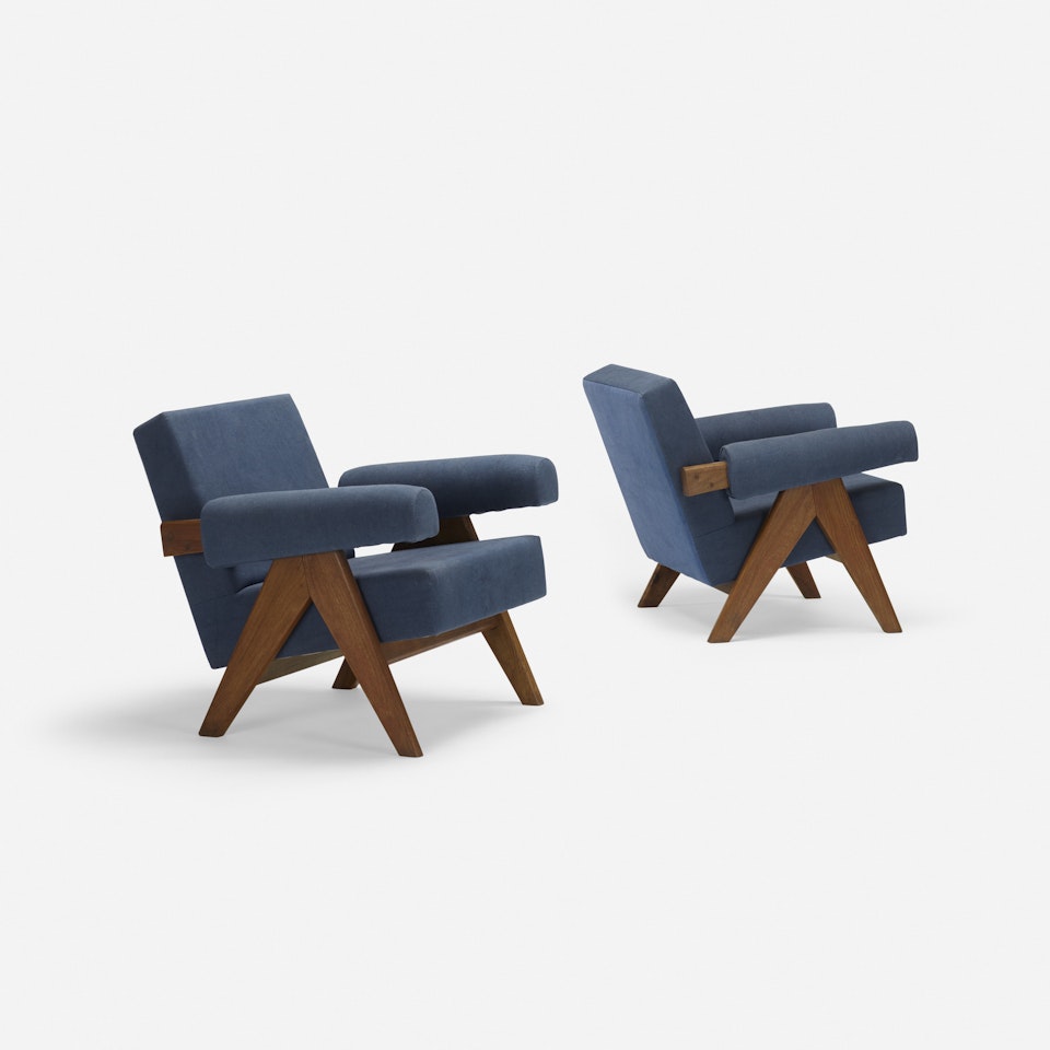 lounge chairs from Chandigarh, pair by Pierre Jeanneret