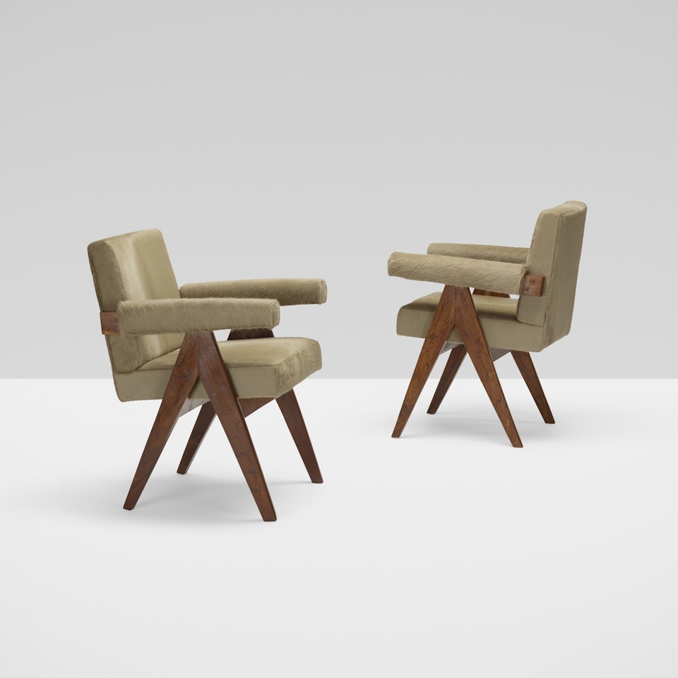 pair of Committee armchairs from High Court, Chandigarh by Pierre Jeanneret