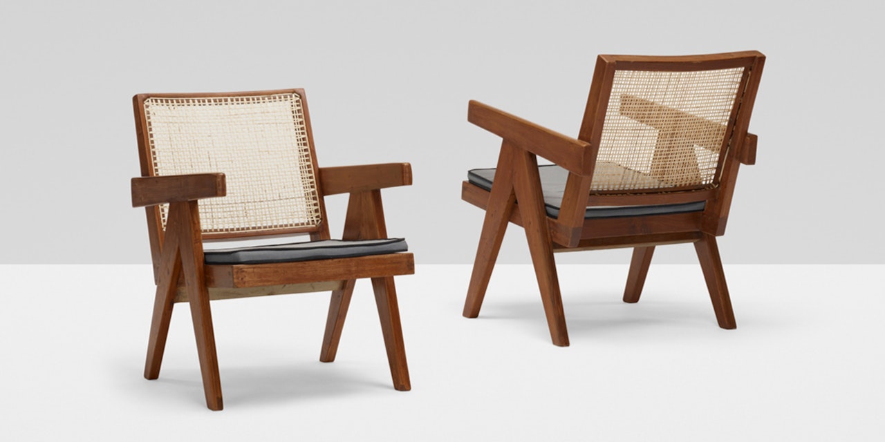 lounge chairs from Chandigarh, pair by Pierre Jeanneret