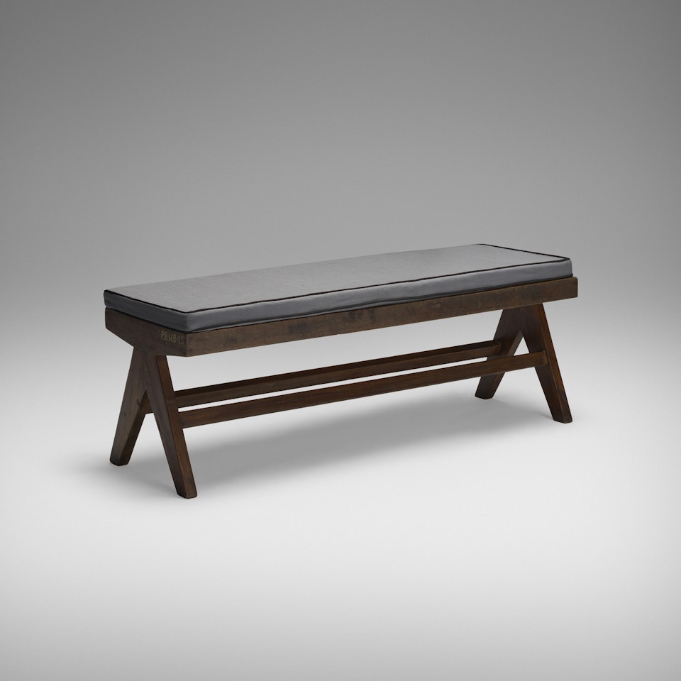 bench from the M.L.A. Flats building, Chandigarh by Pierre Jeanneret