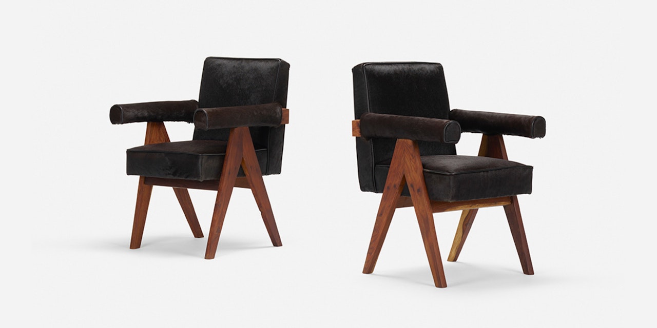 Committee chairs from High Court, Chandigarh, pair by Pierre Jeanneret