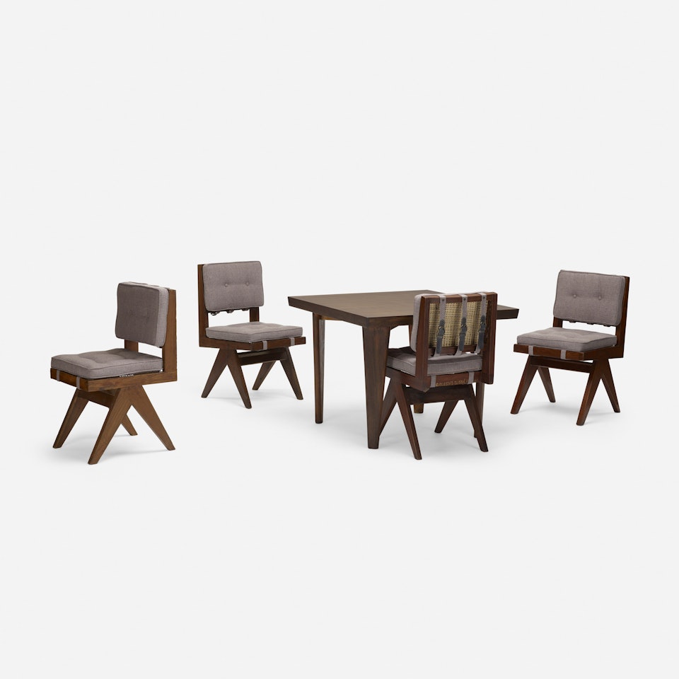 dining set from Chandigarh by Pierre Jeanneret