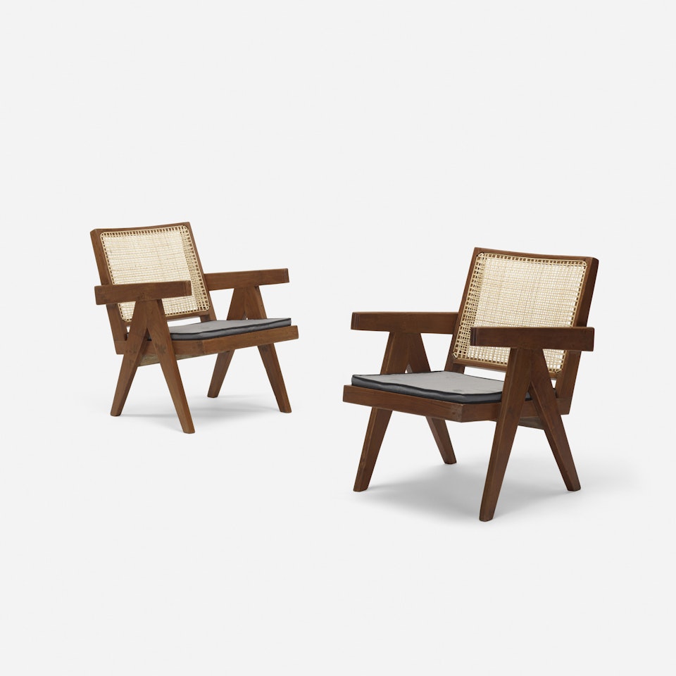 lounge chairs from Chandigarh, pair by Pierre Jeanneret
