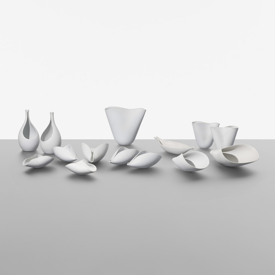 collection of fourteen Veckla vessels by Stig Lindberg