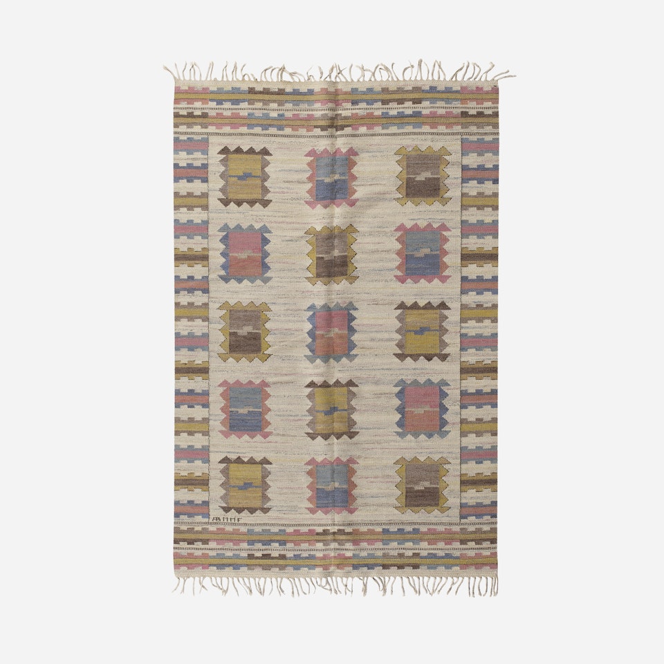 Ljusa Plador flatweave carpet by Märta Maas-Fjetterström