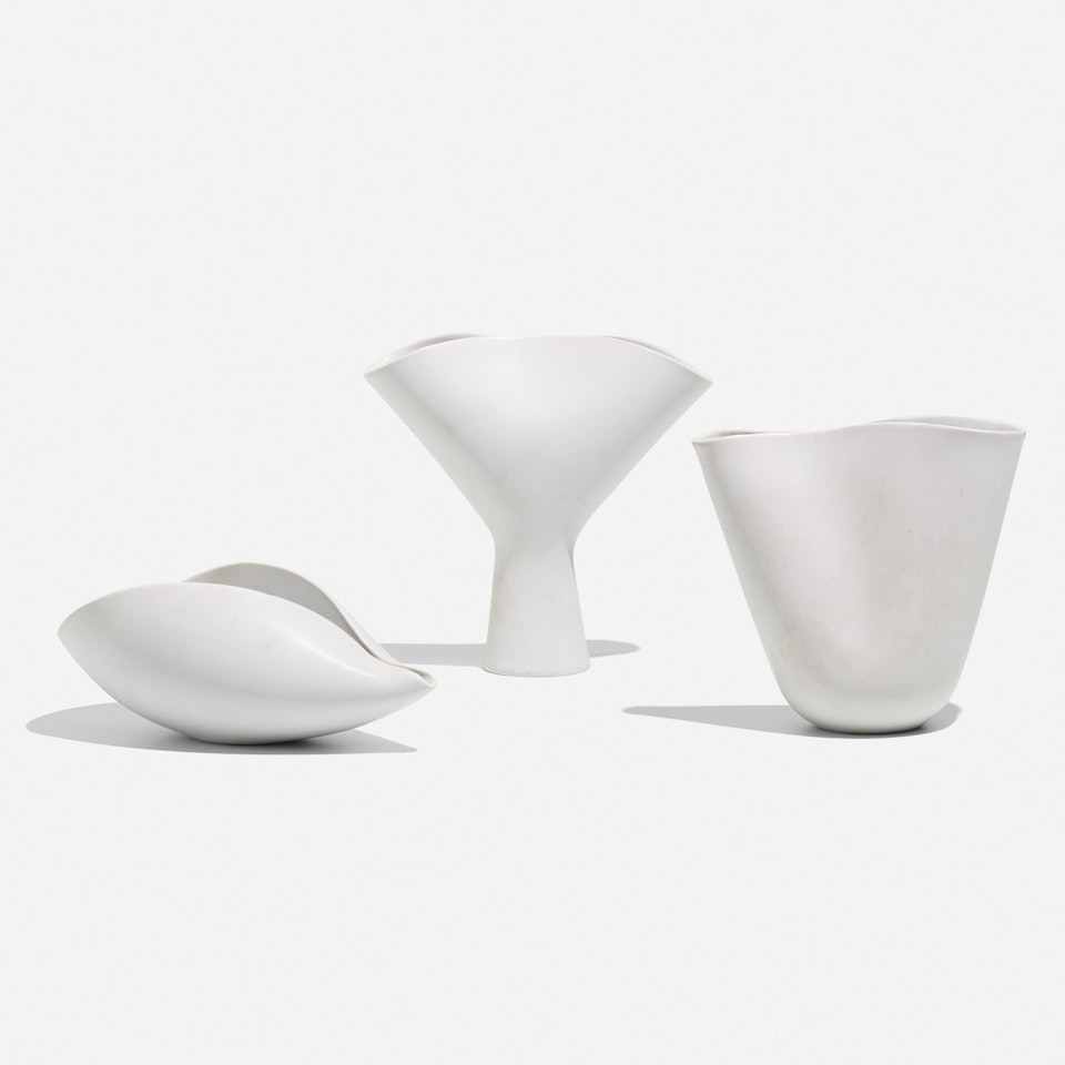 collection of three Veckla vessels by Stig Lindberg