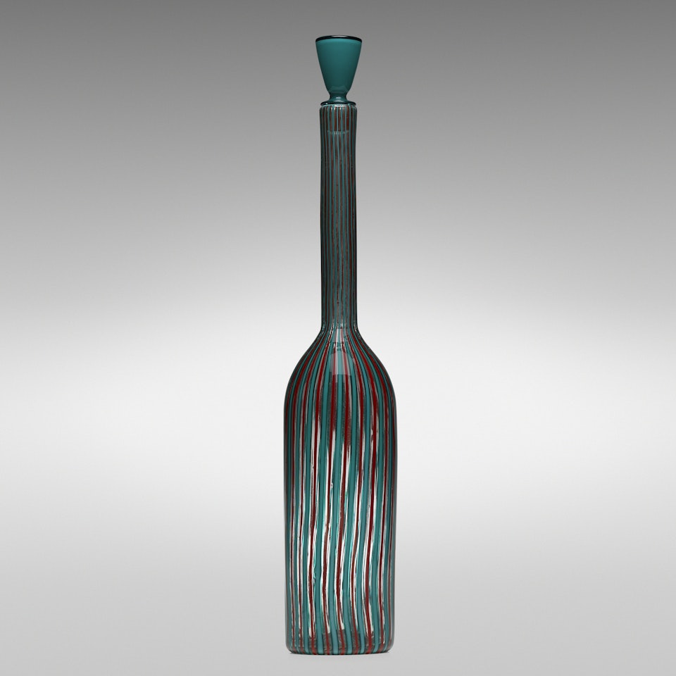 Monumental Canne bottle with stopper, model 4498 by Gio Ponti