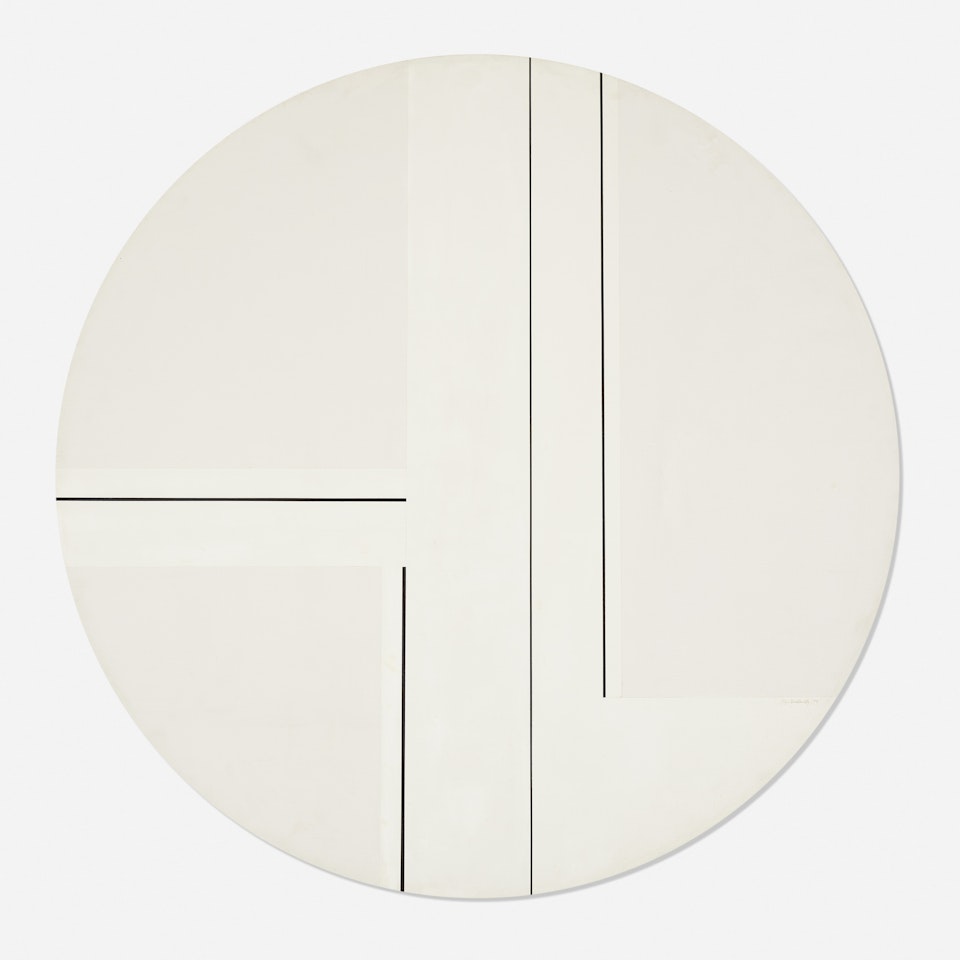 Large White on White Tondo by Ilya Bolotowsky