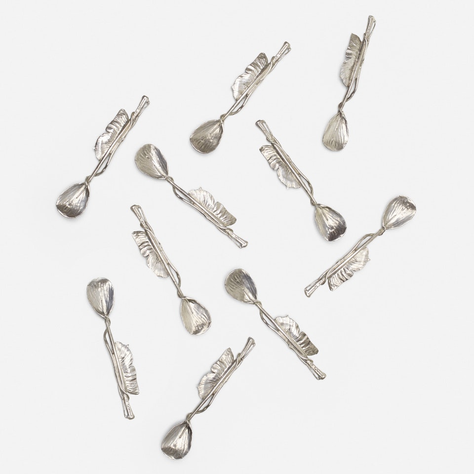 Iolas demitasse spoons, set of ten by Claude Lalanne
