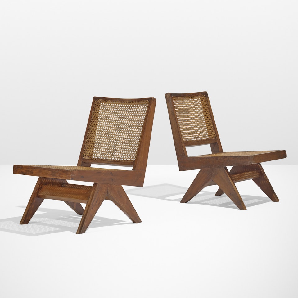 pair of lounge chairs from Chandigarh, India by Pierre Jeanneret