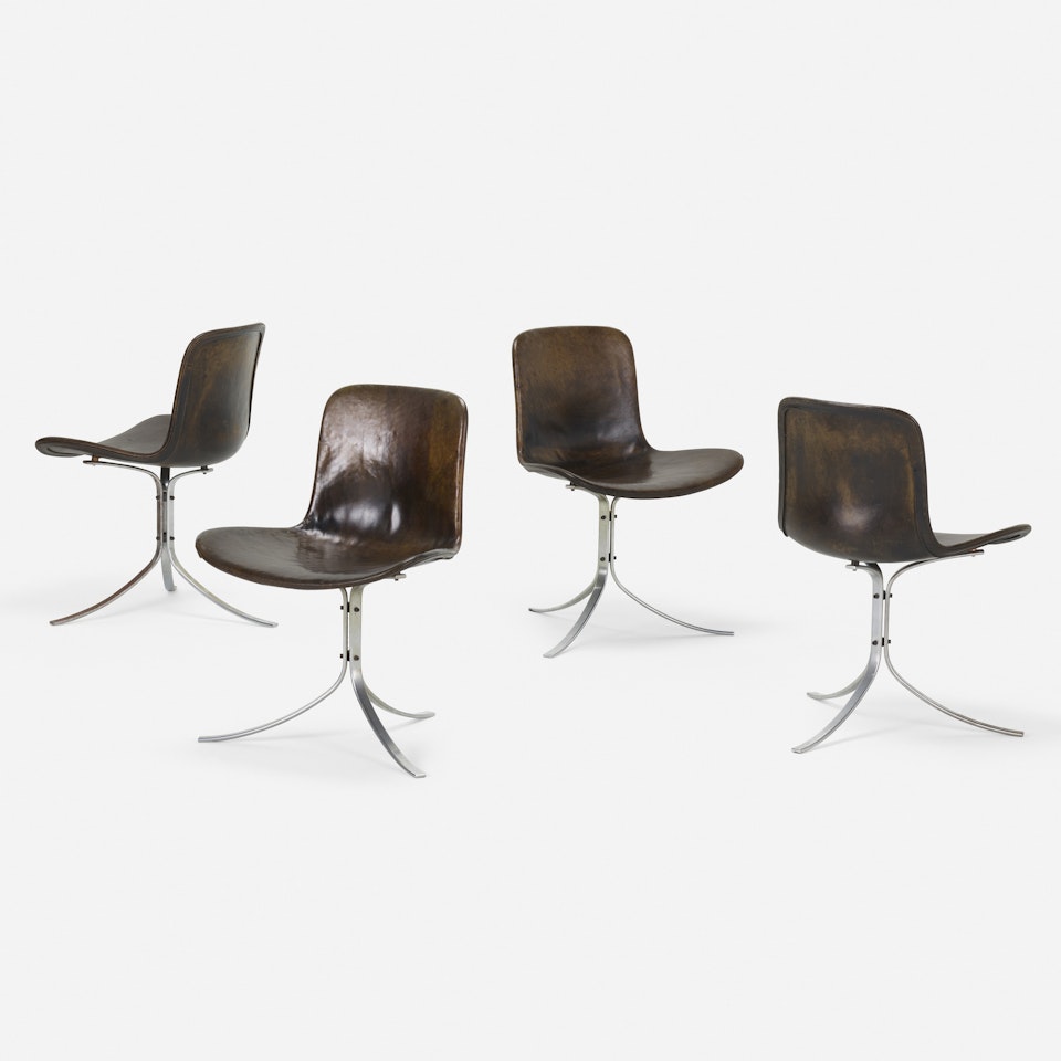 PK 9 chairs, set of four by Poul Kjaerholm