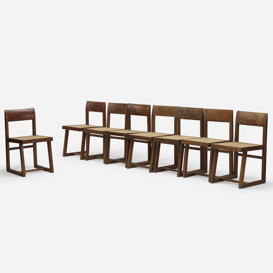 chairs from Chandigarh, set of eight by Pierre Jeanneret
