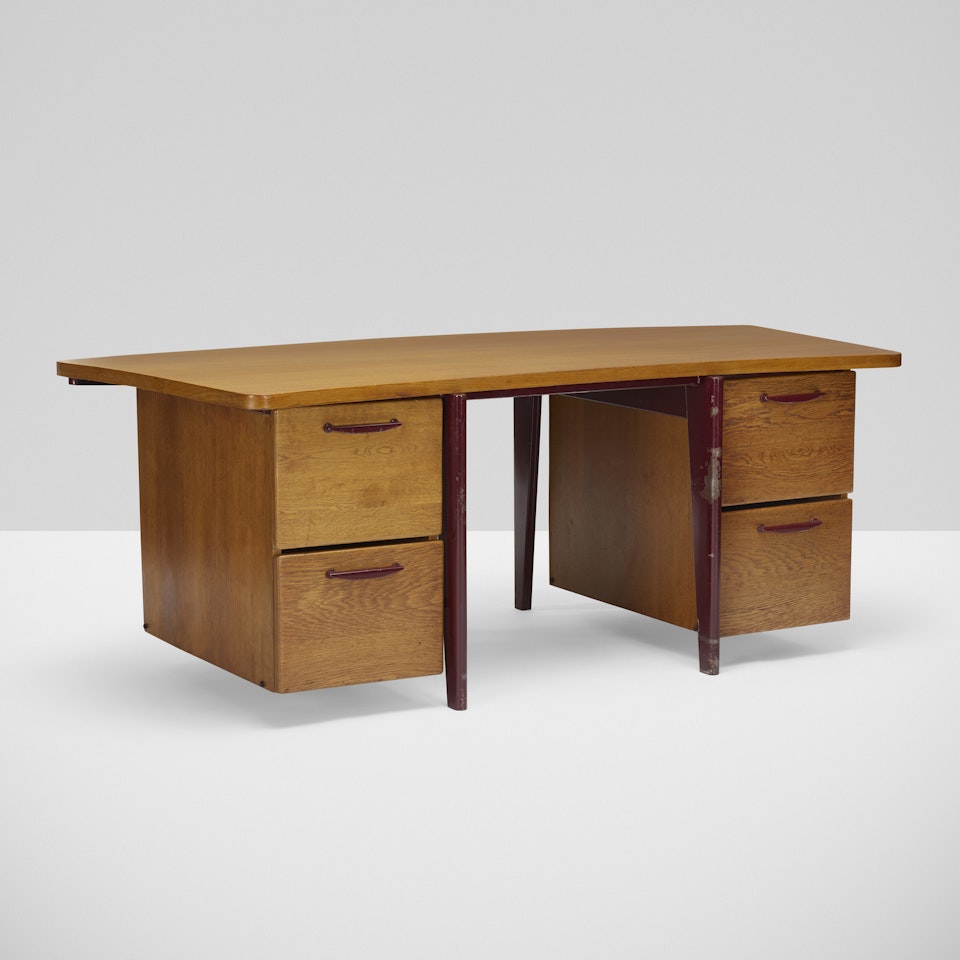 Curved Standard desk by Jean Prouvé